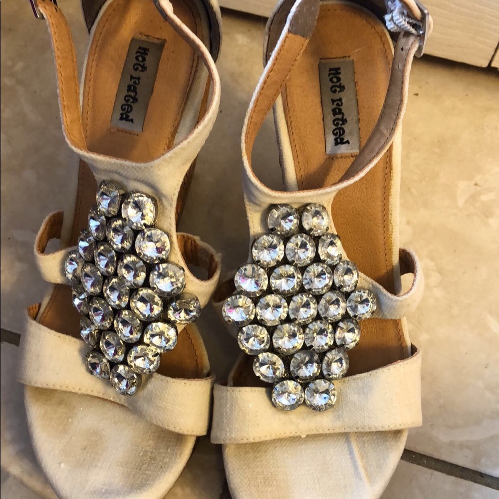 White Rhinestone Wedges